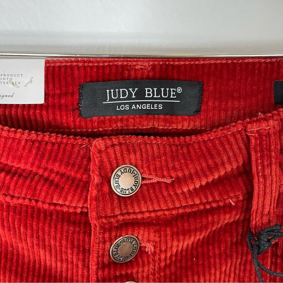 NWT Judy Blue orange rust high waist ankle straight leg corduroy pants 32 - Picture 8 of 9